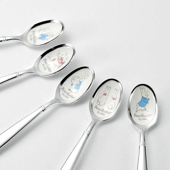 ピーターラビット】＜皿中七宝＞スプーン(銀仕上)5本セット