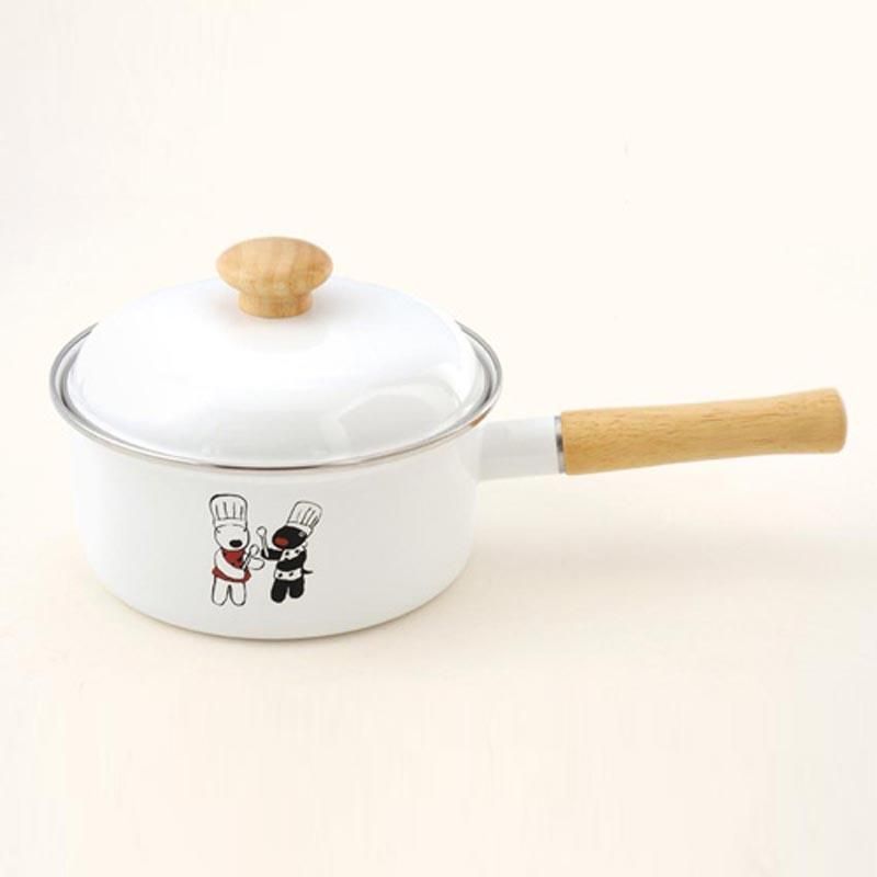 リサとガスパール】ホーロー片手鍋18cm | 汚れが落としやすいホーロー