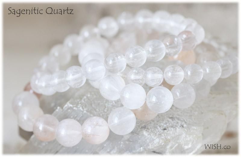 ホワイトサゲニティッククォーツ ブレスレット 12mm - WISH