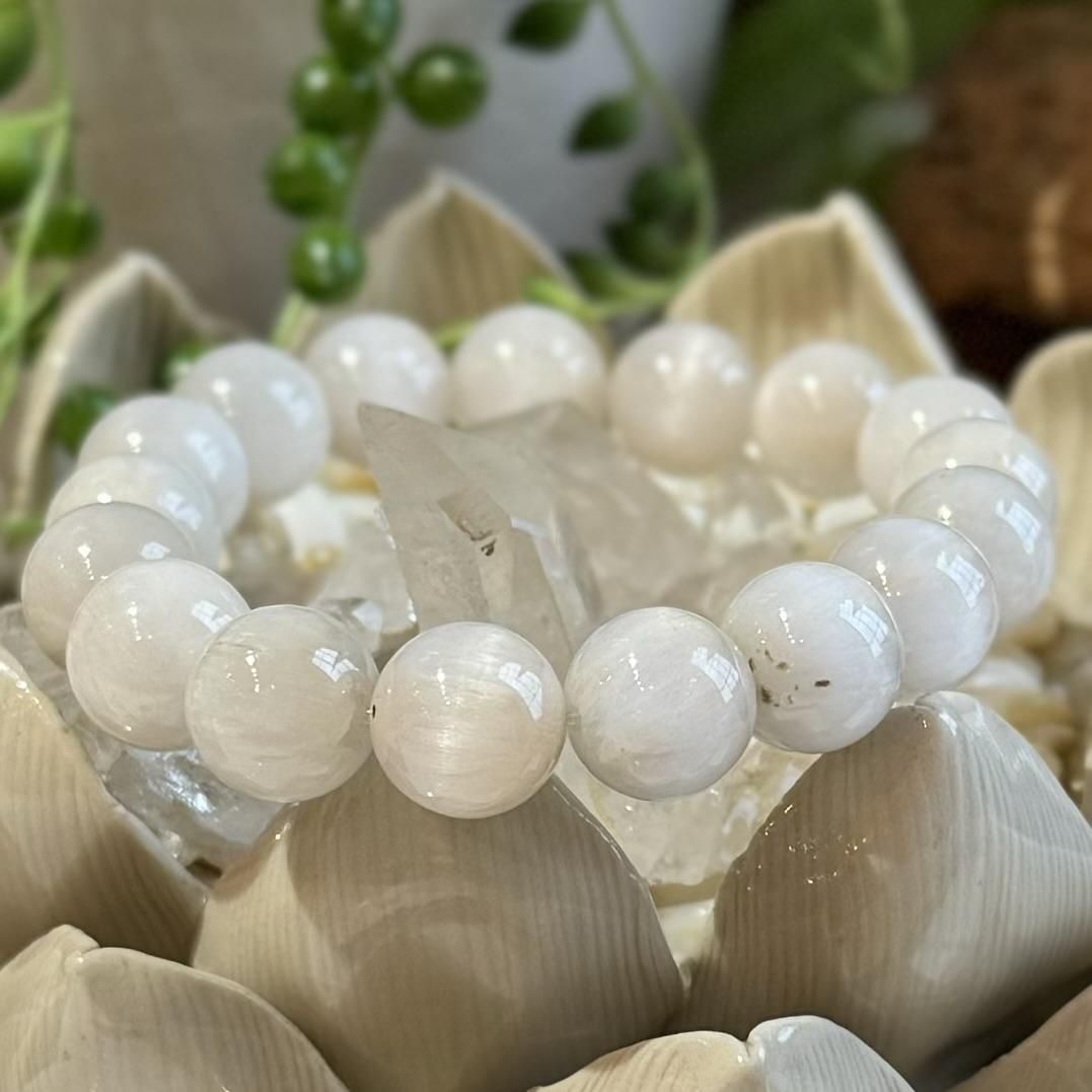 ホワイトサゲニティッククォーツ ブレスレット 12mm - WISH