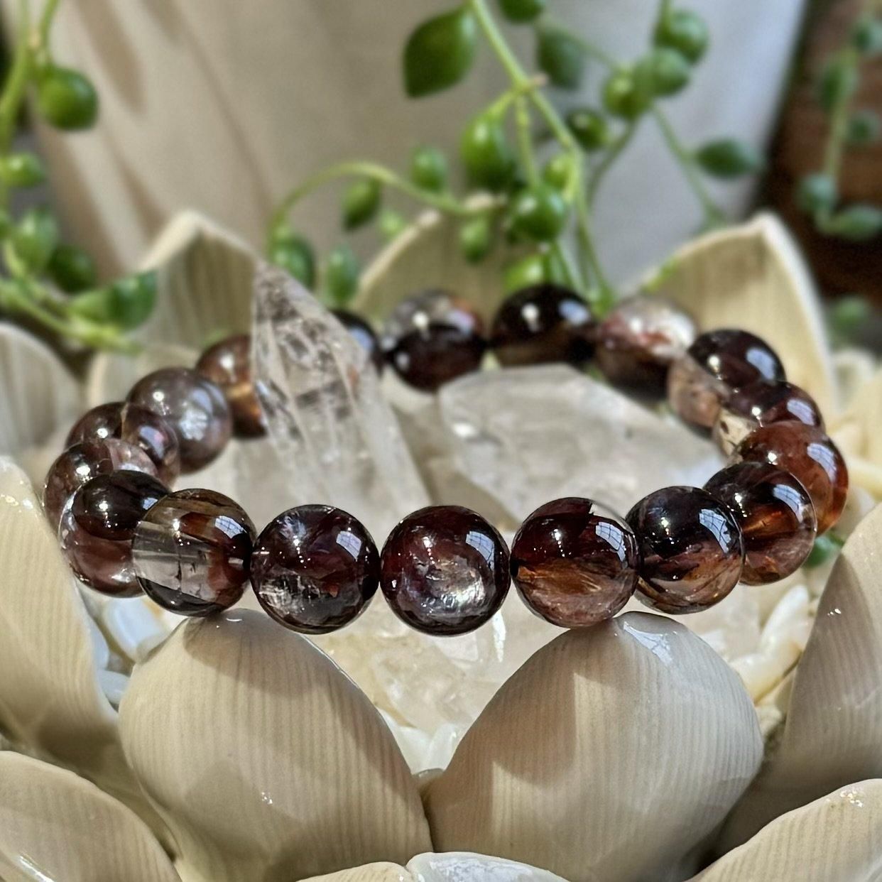 ヘマタイトインクォーツ ブレスレット 11mm 【02】 - WISH