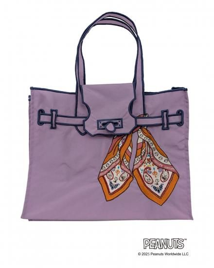 SNOOPY SCARF/ New Classical Eco Bag (S) PURPLE - LA COUSETTE