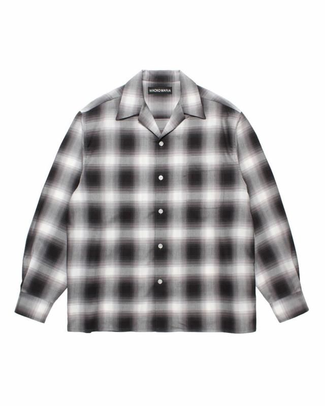 WACKO MARIA 正規代理店 OMBRE CHECK OPEN COLLAR SHIRT L/S ( TYPE-2 )