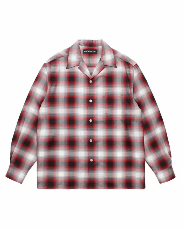 WACKO MARIA 正規代理店 OMBRE CHECK OPEN COLLAR SHIRT L/S ( TYPE-2 )