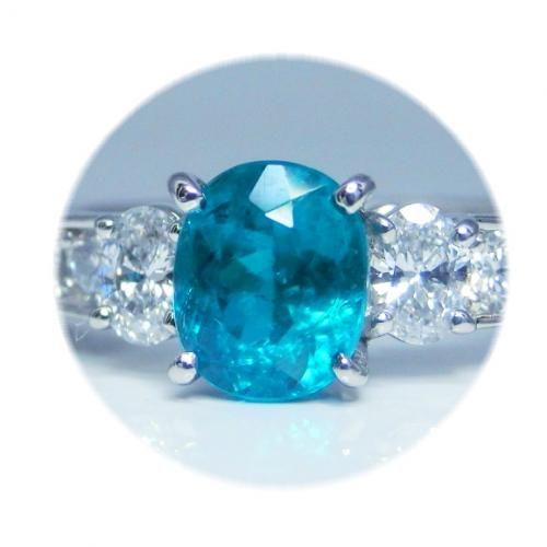 パライバトルマリン ダイヤモンドリング PA 0.55ct D 0.34ct Pt900