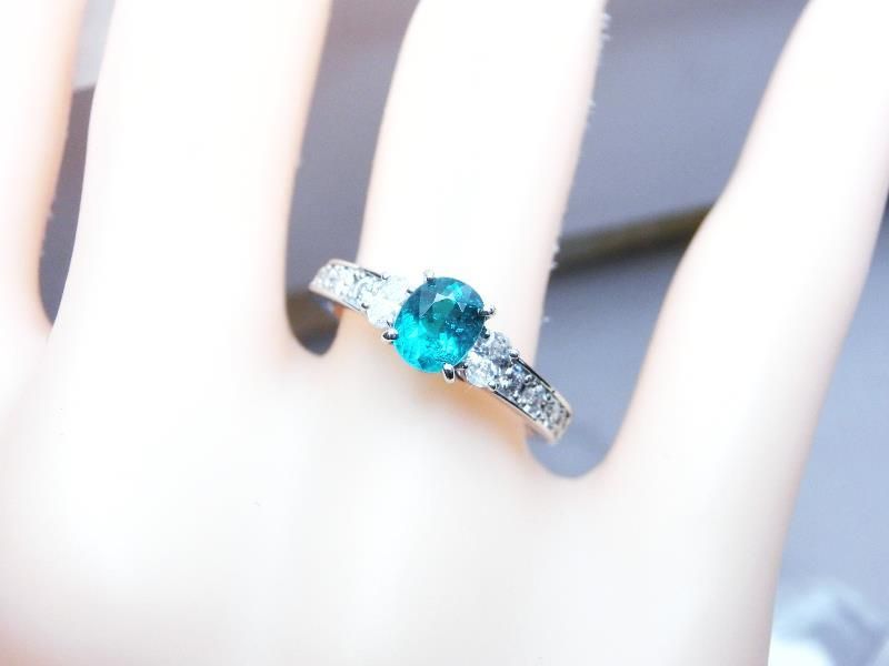 パライバトルマリン ダイヤモンドリング PA 0.55ct D 0.34ct Pt900