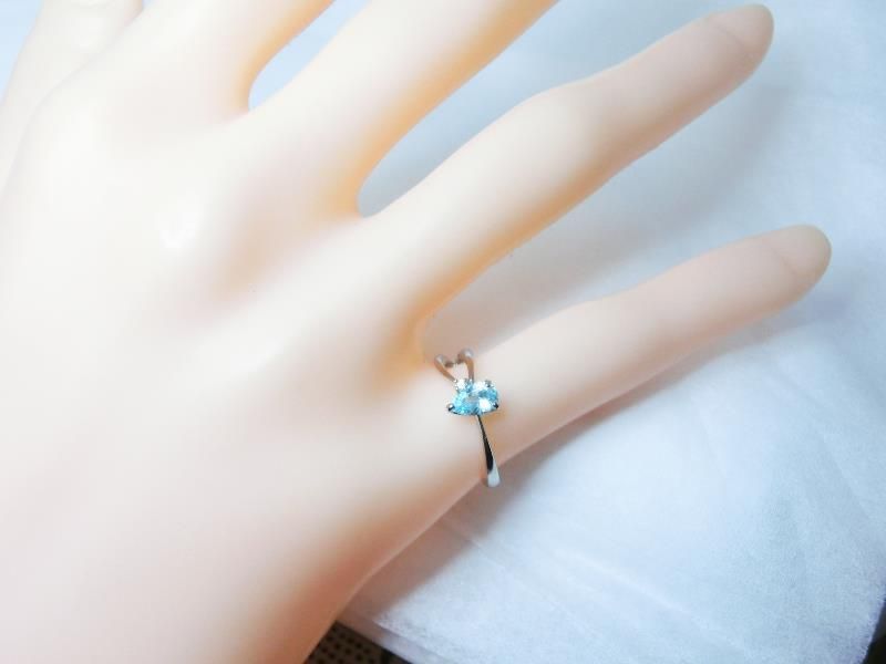 パライバトルマリン ダイヤモンドピンキーリング PA 0.239ct D 0.01ct