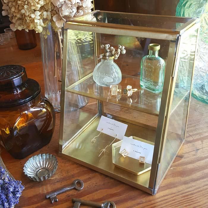 真鍮・アンティーク加工・ガラスケース・ガラスボックス・ジュエリー