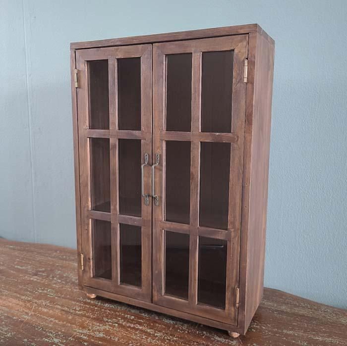 木製3段ガラスキャビネット | 旅するレトロ雑貨店 monochrome/モノクローム