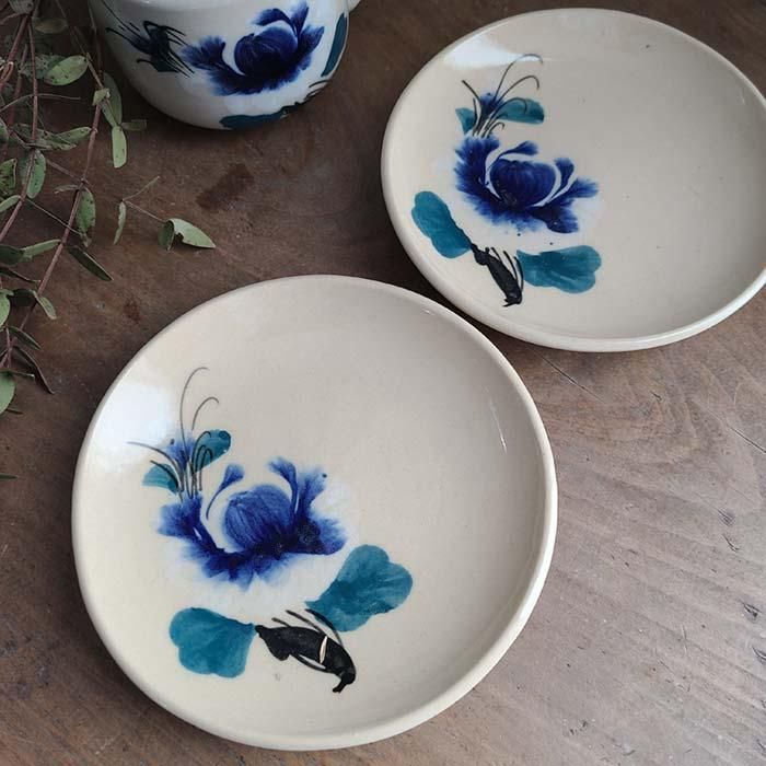 ベトナム・ソンベ焼・青花・プレート(SS)・小皿 | 旅するレトロ雑貨店
