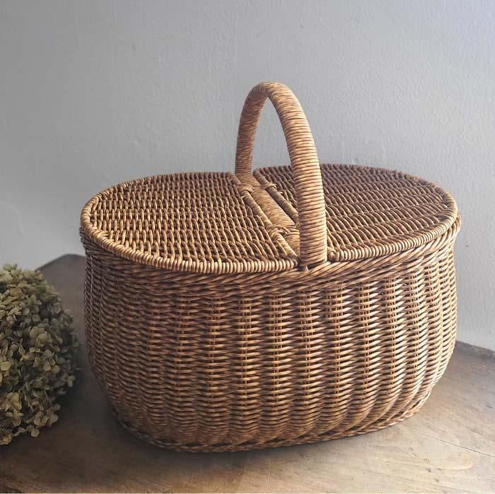 水洗い可能・ワンハンドルバスケット・カゴ・オーバルピクニック