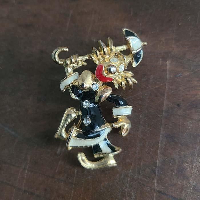 アクセサリー・ブローチ・ピエロ・ドイツ・蚤の市・古道具・ブロカント