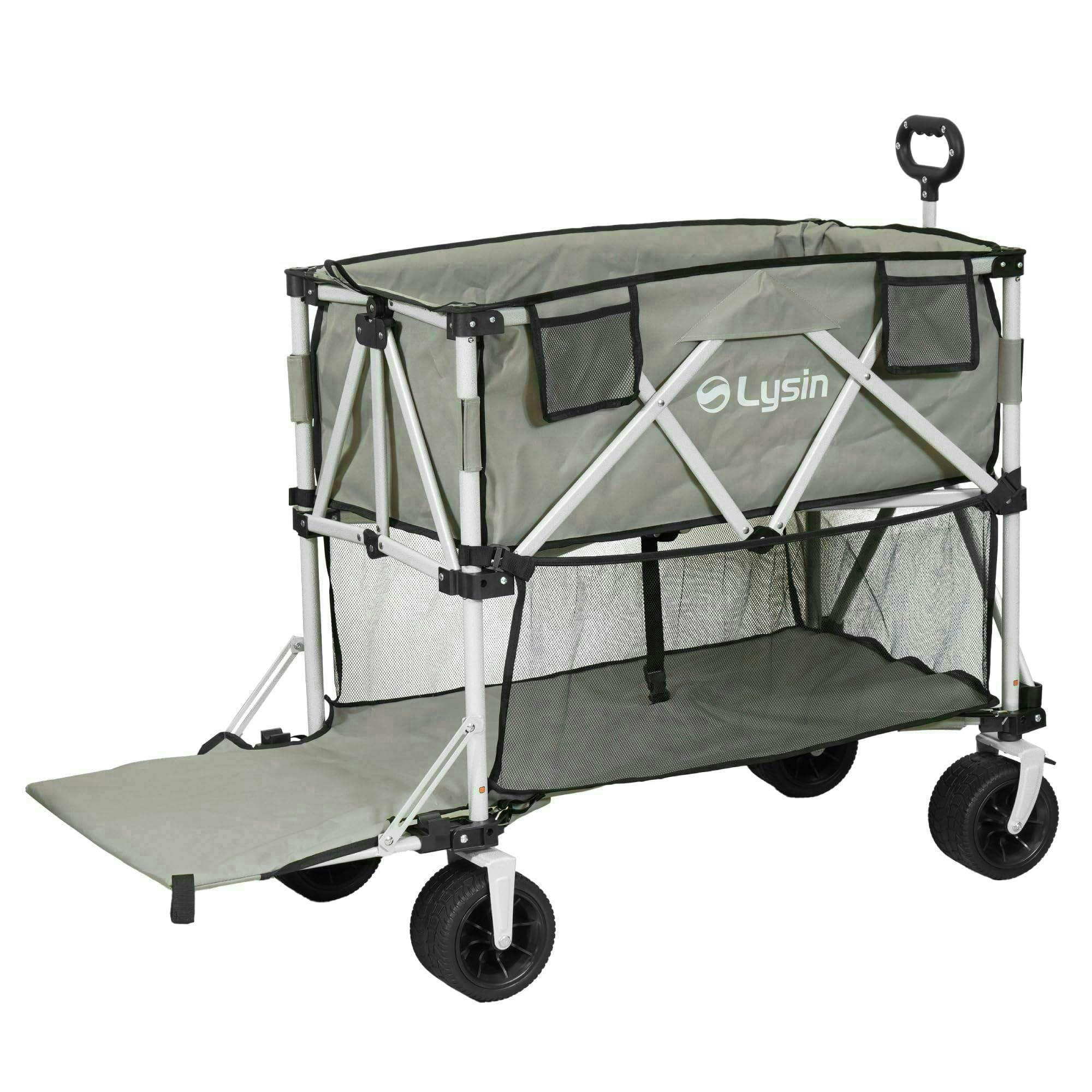 ライシン アウトドアワゴン Eシリーズ 2段 グレー 300L 後ろ開け