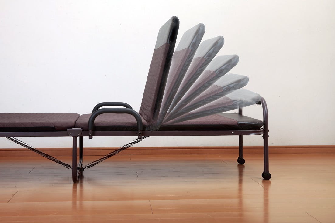 収納式 リクライニング ベッド 14段階 セミダブル ブラウン（14段階