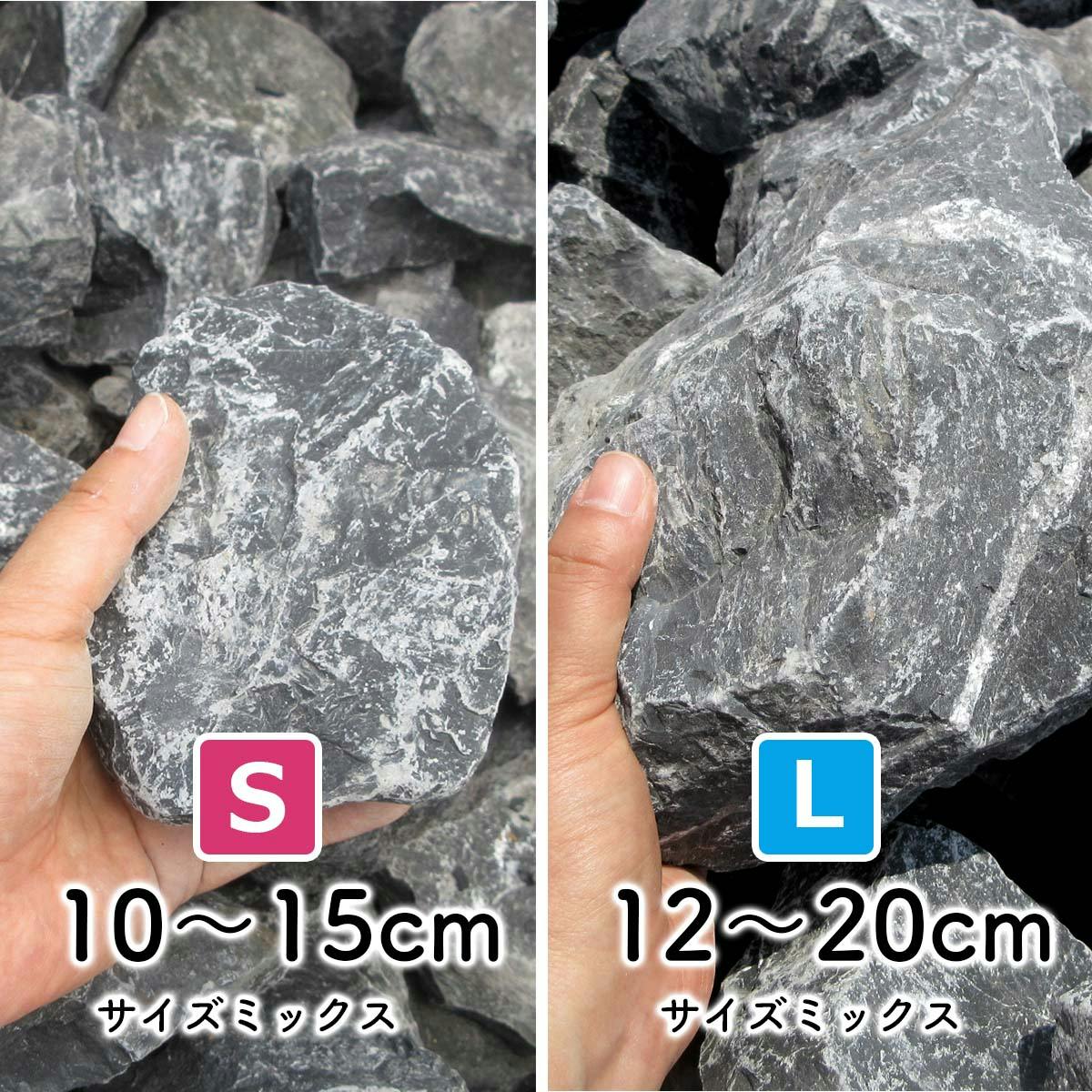 庭石 【ロックガーデン 】石 割栗石 【黒 S 220kg (22kgx10箱