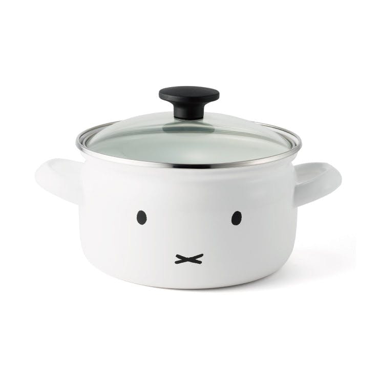 ミッフィーフェイス 18cm 両手鍋 MFF-18W ガラス蓋付き IH対応 富士