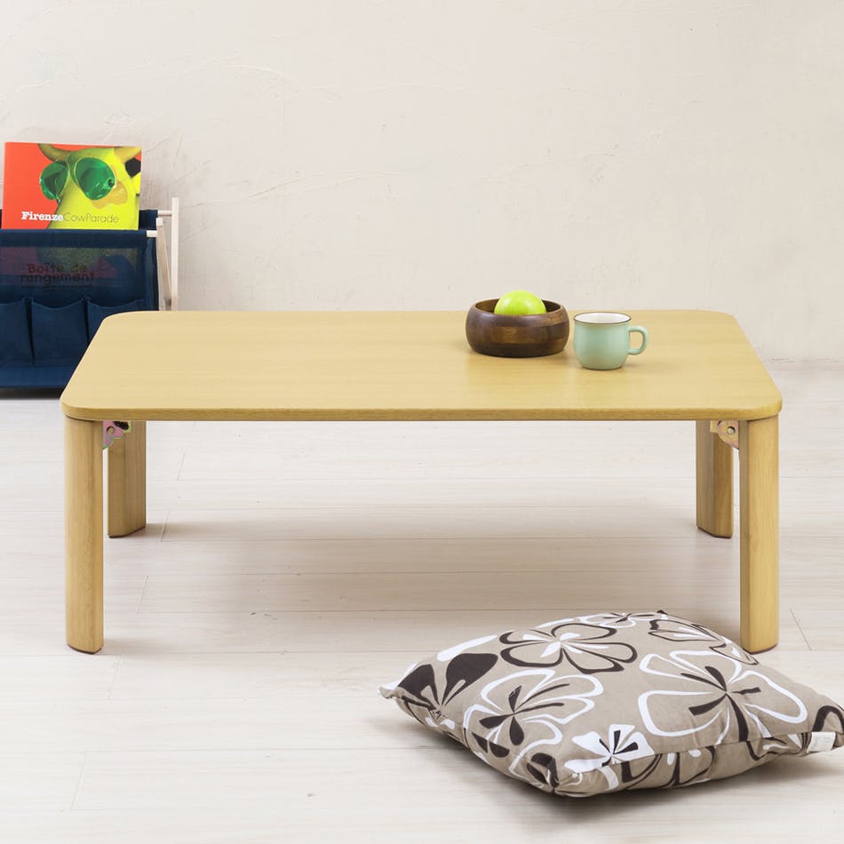 折りたたみテーブル(90×60cm)(ナチュラル)】机 つくえ デスク 座卓
