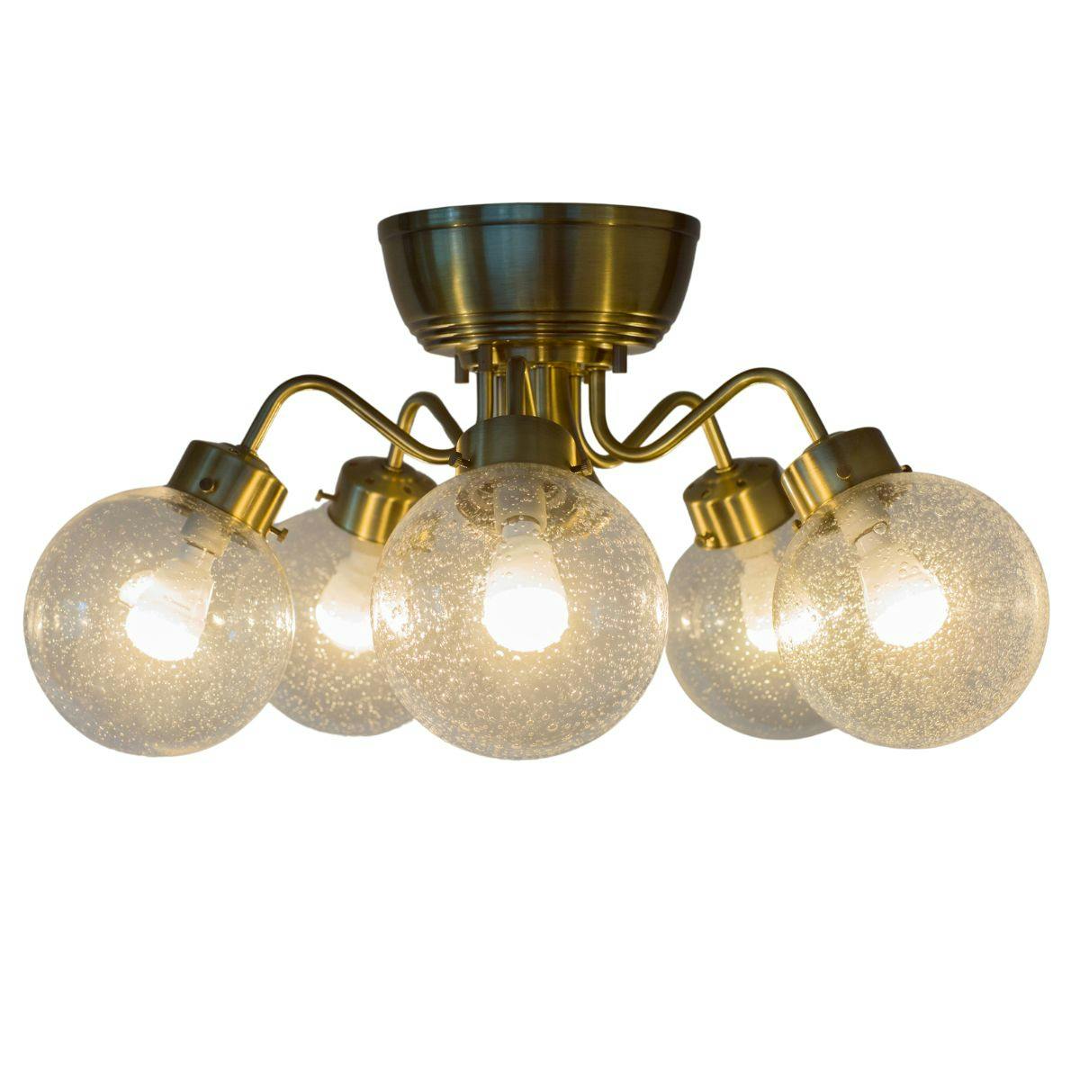 村上工作所 CAROL5 シャンデリア 5灯 ゴールド クリアバブル 電球なし