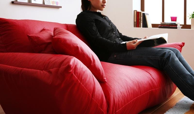 フロアカウチソファ Burg バーグ 2P 【レッド】 おしゃれなソファ