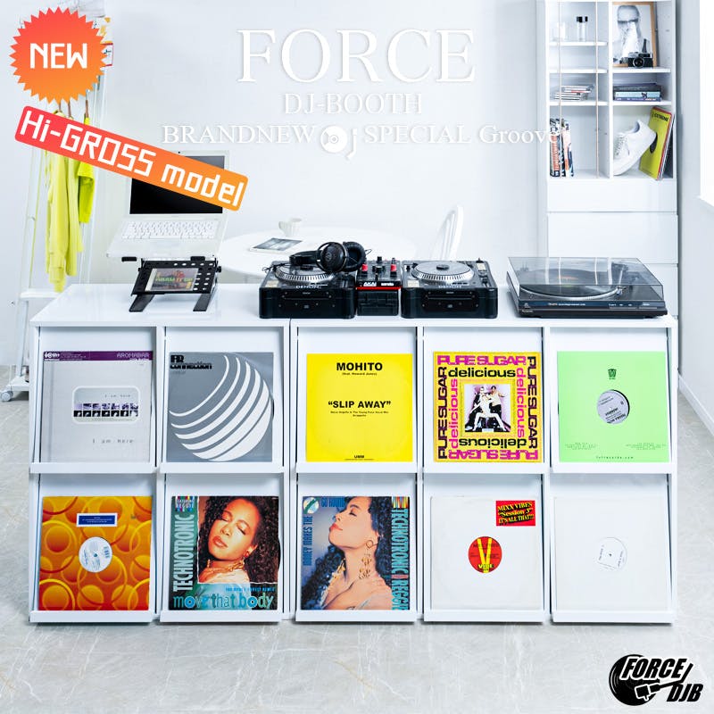 FORCE】両面ディスプレイ型レコードラック6DOORタイプ レコード収納