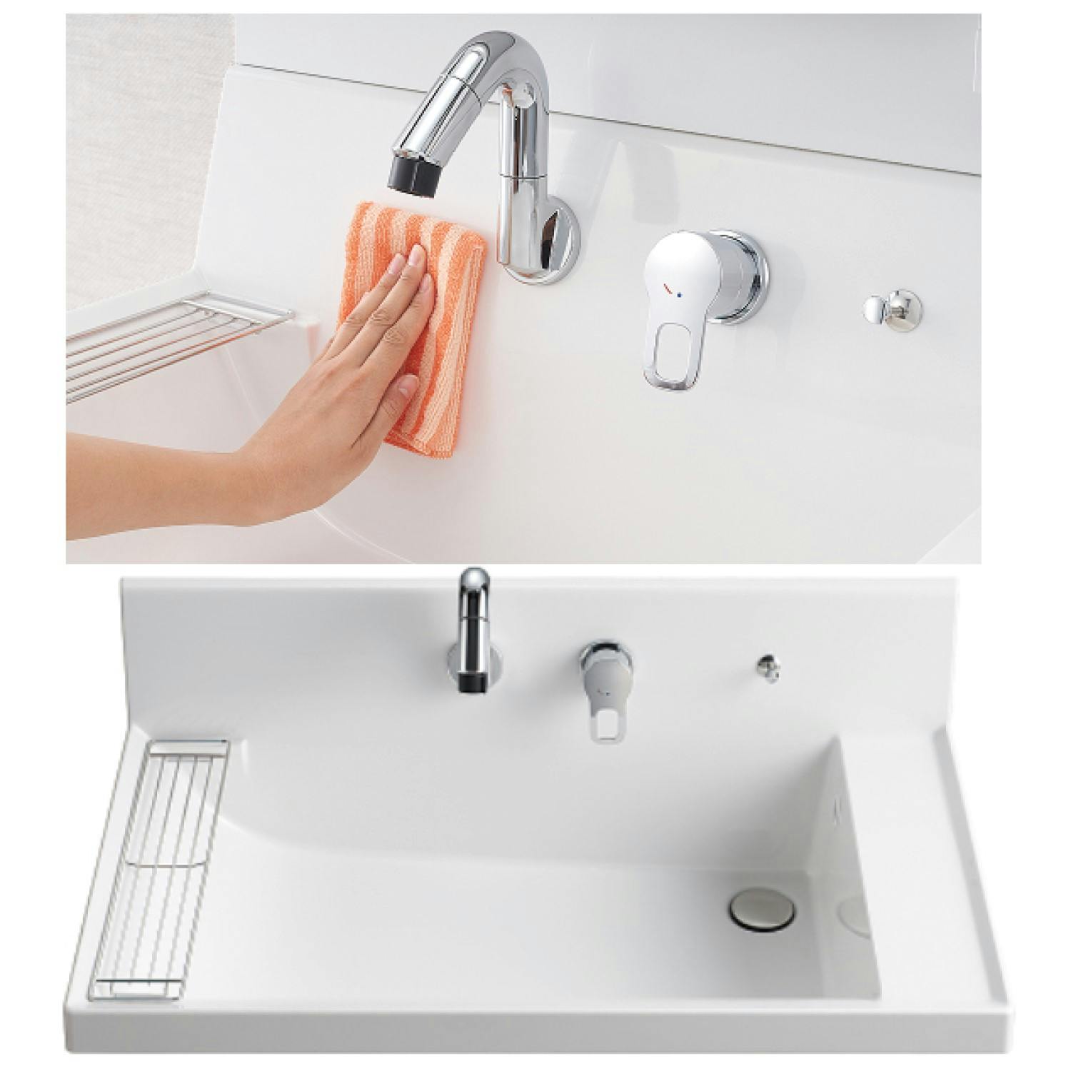 洗面化粧台 K1シリーズ 幅60cm 扉タイプ 一般地 2面鏡セット グロス