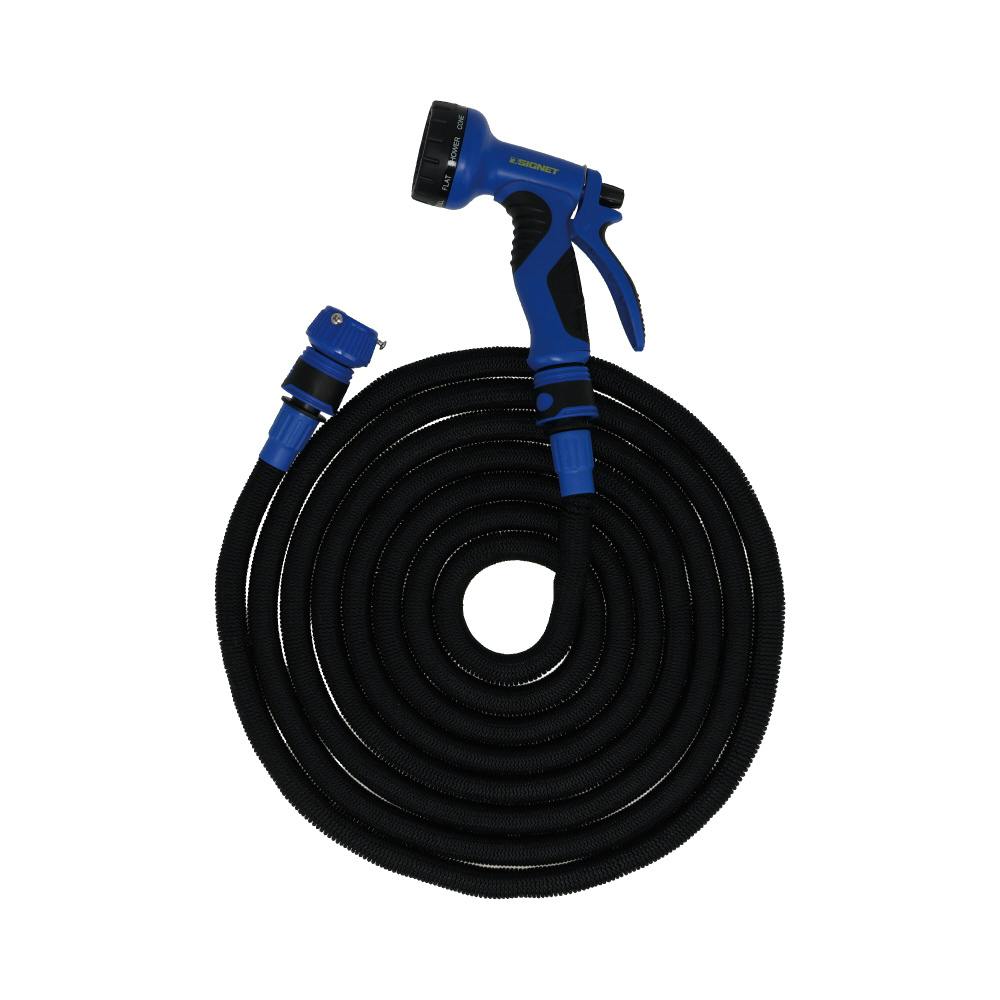 SIGNET 高耐久 伸縮ホース 15.25m 3倍伸長 10パターン 散水ノズル付