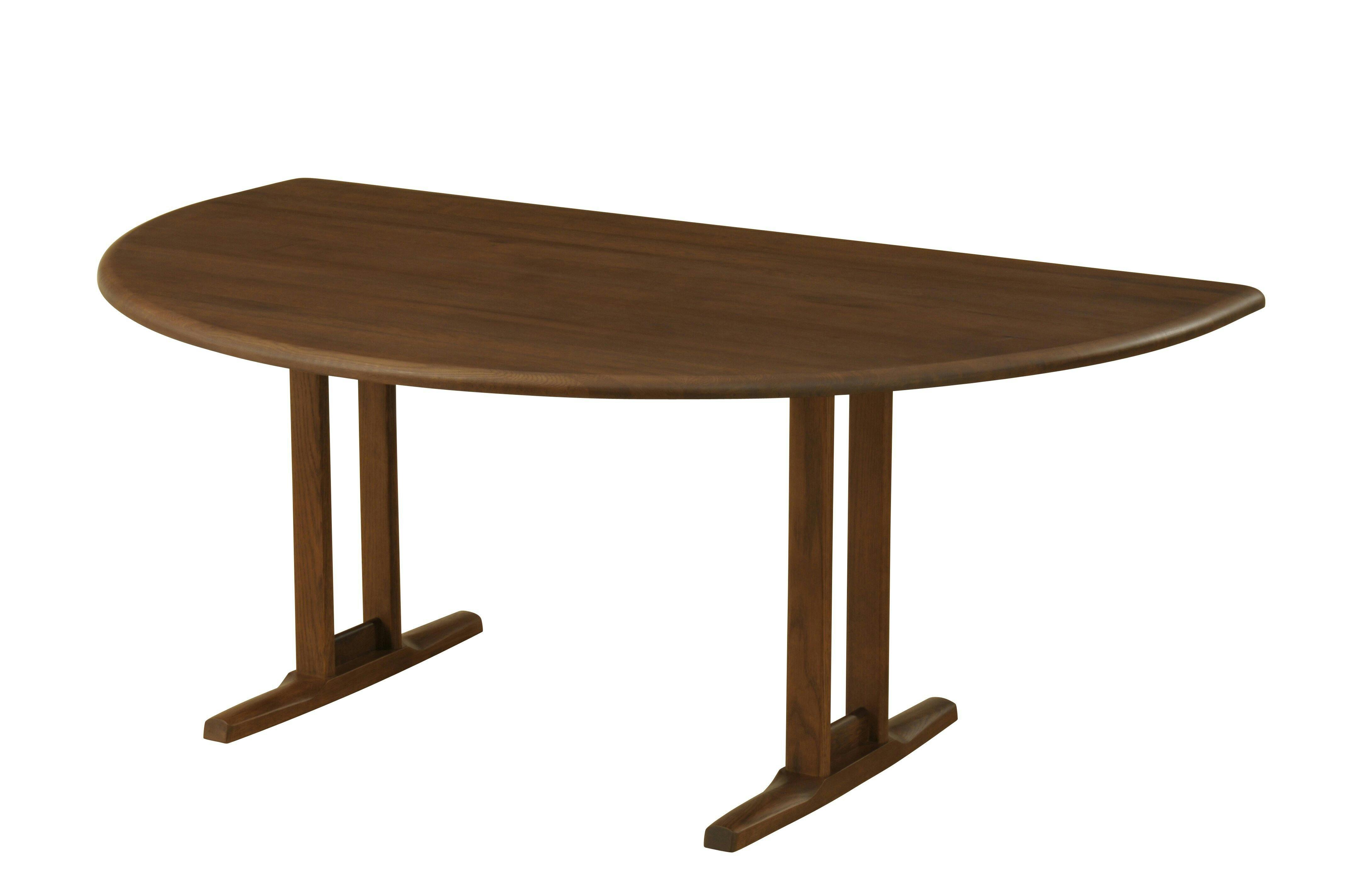 筑波産商 アルボル YUME2 160×100 半円 ダイニングテーブルT ブラウン