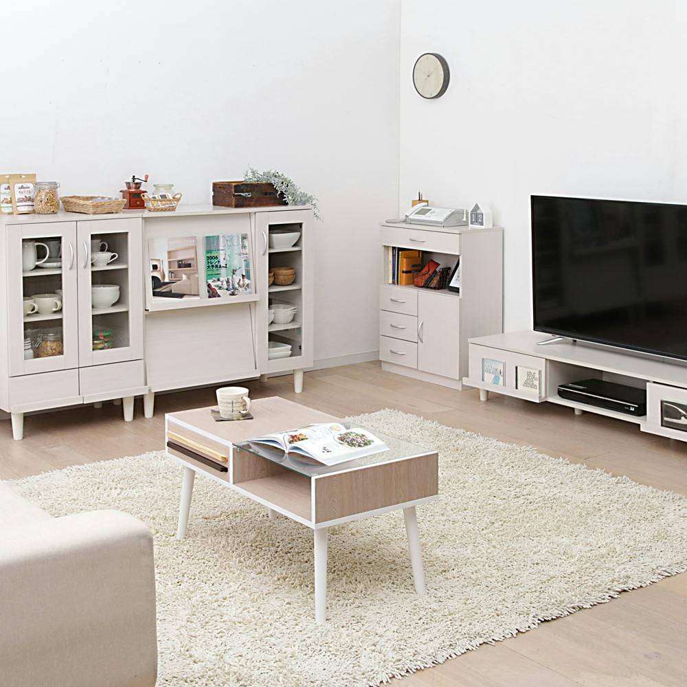 アイリスオーヤマ キッチンキャビネット KBN-9390 オフホワイト