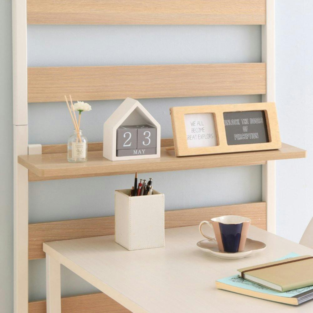 アイリスオーヤマ ウッドウォールラック棚付き WLR-T66 ホワイト 収納