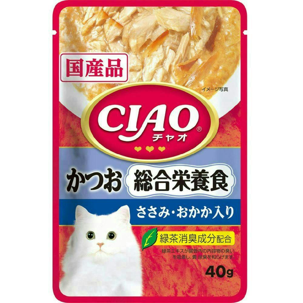 いなば CIAOパウチ 総合栄養食 かつお ささみ・おかか入り40g チャオ