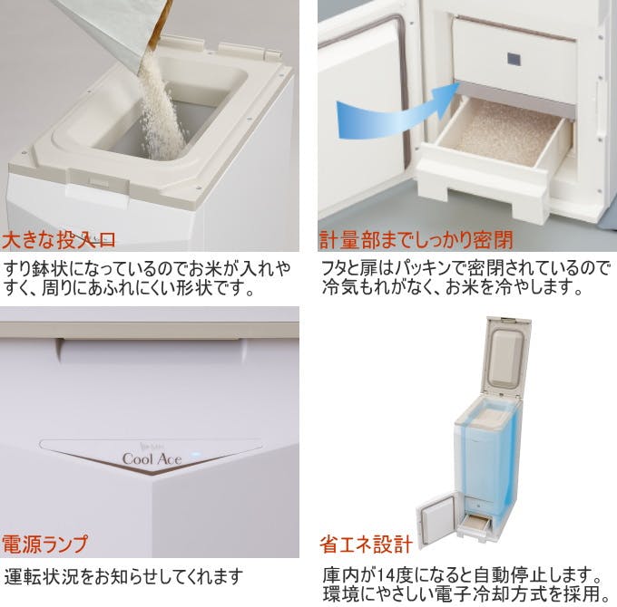 エムケー精工 クールエース 保冷米びつ Cool Ace 21kg HK-321W 米櫃