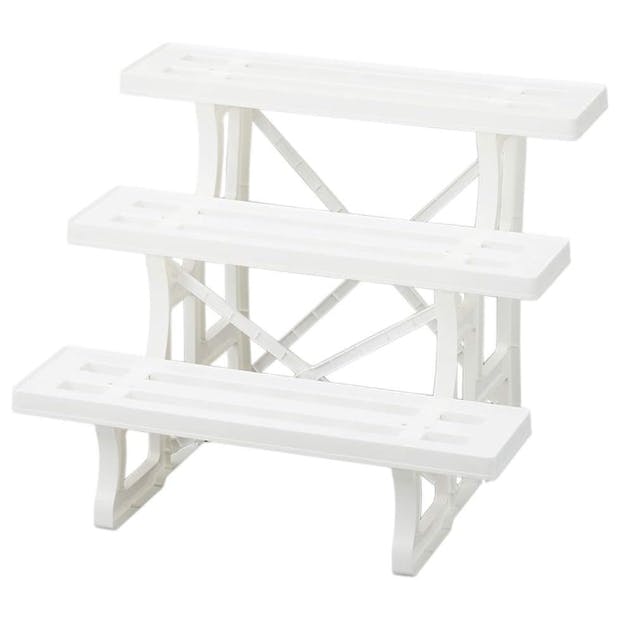 グリーンパル フラワースタンド 3段 600mm幅 ホワイト日本製 園芸