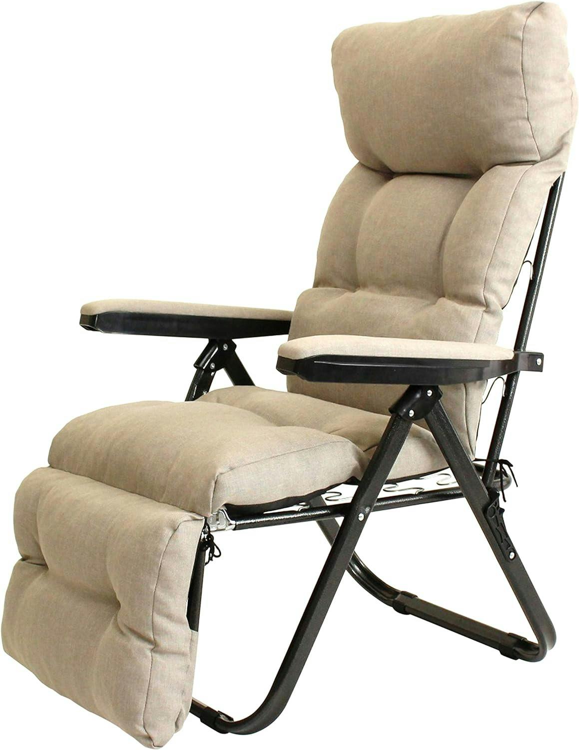 タック Vita フットレスト付きリクライニングチェア グレー 全身を