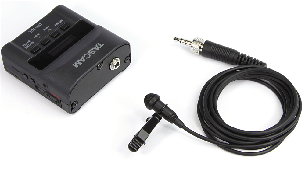 身に着けられるピンマイクレコーダー TASCAM DR-10L / DR-10LW