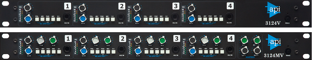 ディスクリート 4ch マイク/ラインプリアンプ/DI API 3124V / 3124MV