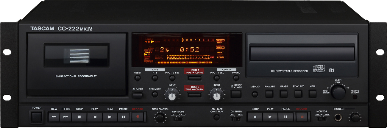 TASCAM 業務用CDレコーダー/カセットデッキ「CC-222MKIV」発売