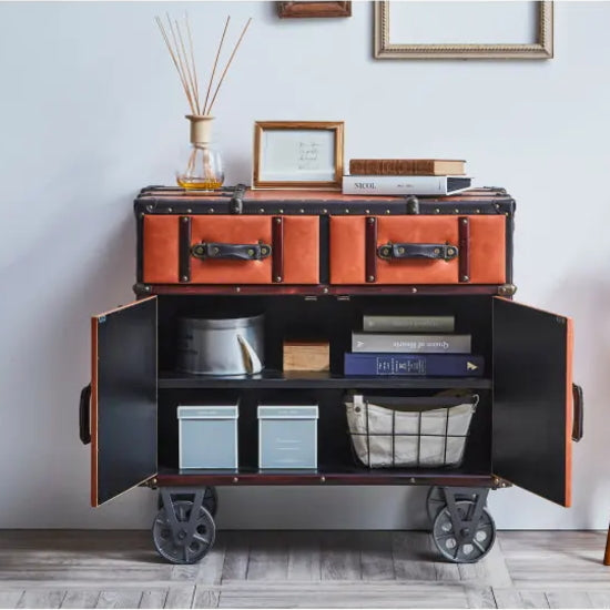 リビングボード サイドボード キャビネット 収納 おしゃれ トランク