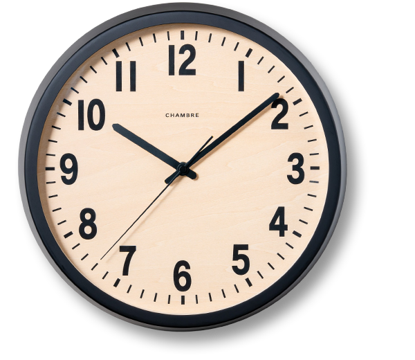 Chambre】Wooden wall clock made by Japanese craftsmen