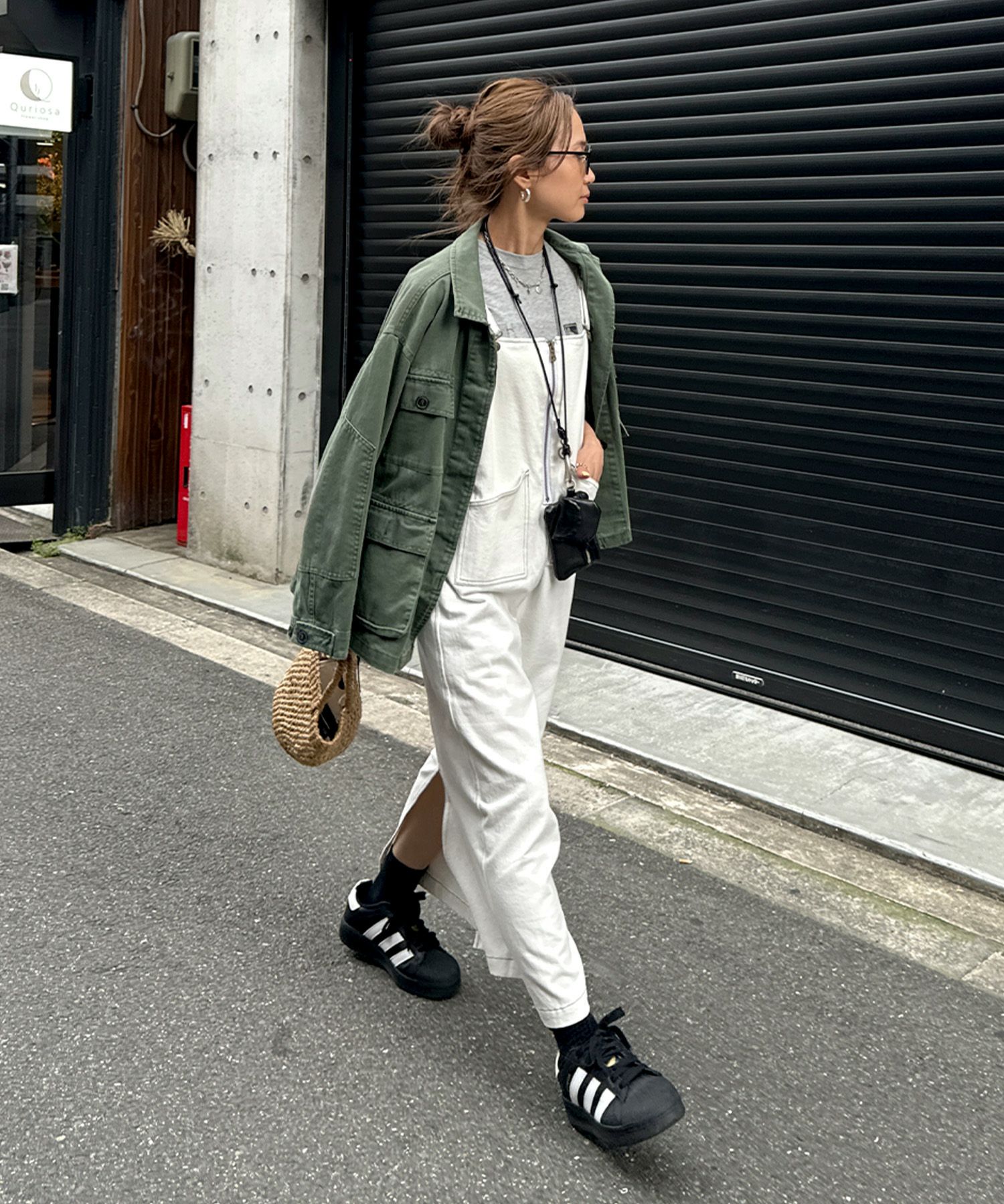 ハーフジップロングジャンパースカート | Half zip long jumper skirt