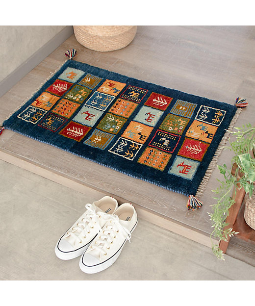 ☆ペルシャ手織りギャッベ 玄関マットSサイズ［9］ | 三越伊勢丹