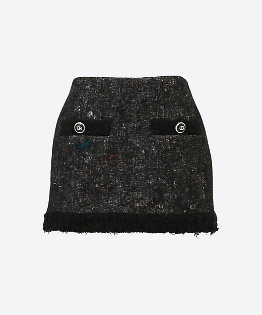 RECYCLED FELT TWEED―STYLE SKIRT