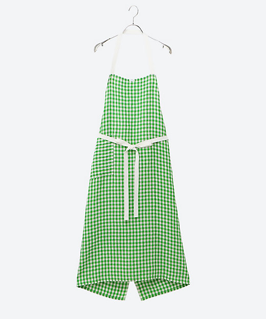 LINEN GINGHAM CHECK APRON | R & D.M.Co