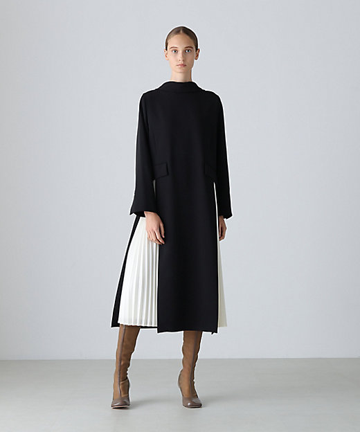 ◇バイカラープリーツワンピース（5315240021） | ADORE