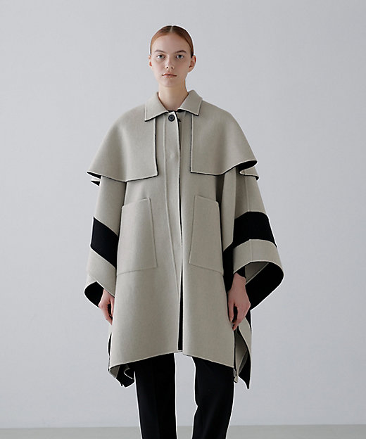 ◇Ca混2TONEリバーケープコート（5315252102