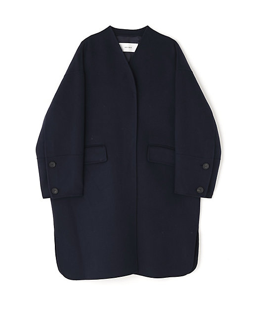 ソリッドウールリバーノーカラーコート（5315252902