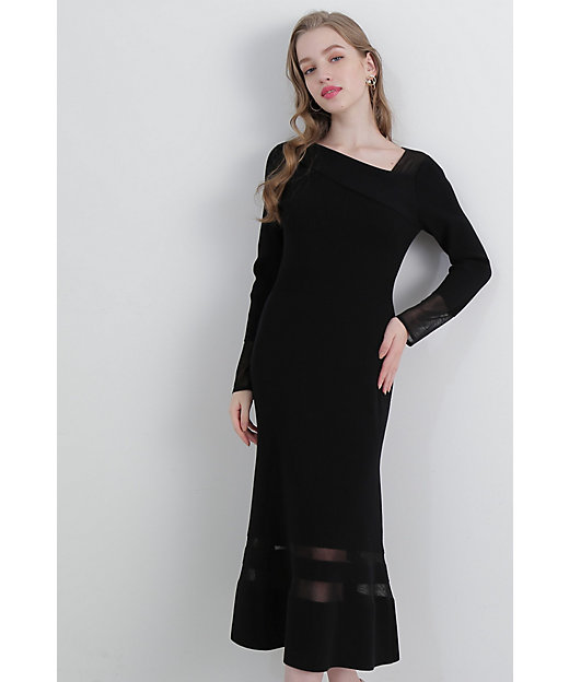 ◇シアーコンビニットワンピース（0314147114