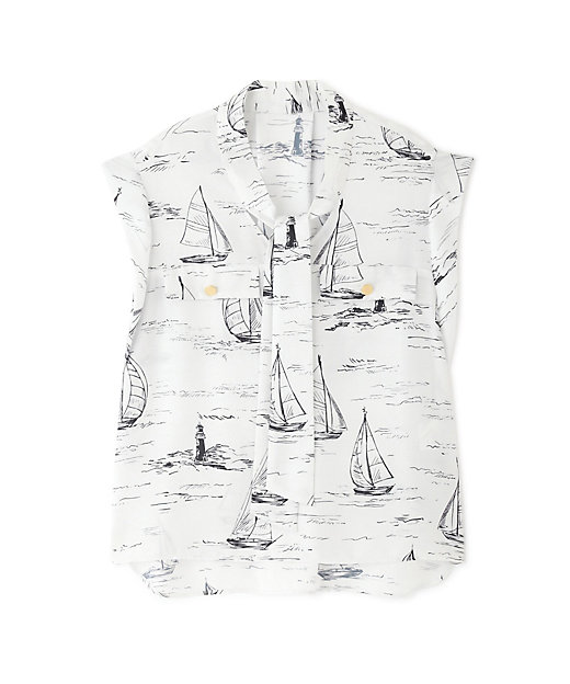 ◇ヨットプリントボウタイブラウス（0314110582