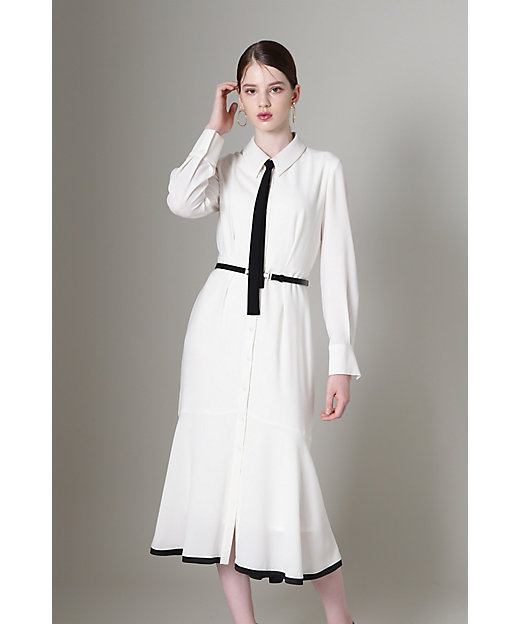 ピンキーアンドダイアン バイカラーワンピース オフホワイト×ブラック