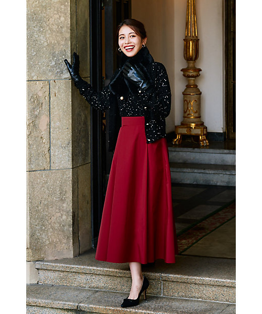 ◇ストレッチタフタフレアスカート（0314220203