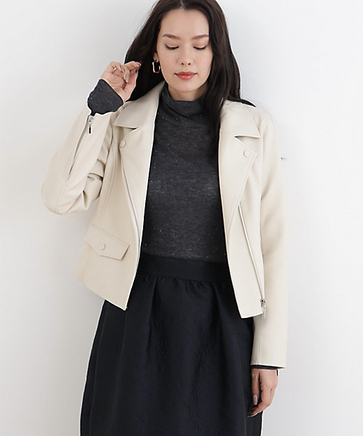 ◇フェイクレザーライダースジャケット（0315159218